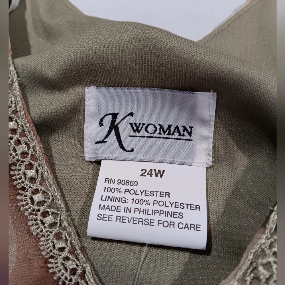 K Woman Women's (Size 24W) Green/Purple Floral Two-Piece Dress Set (NWT) - Picture 8 of 16